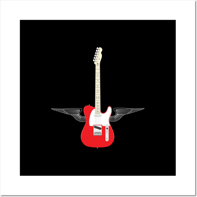 Red Flying Tele Wall Art by sanjayaepy